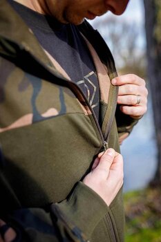 Horgászpulóver Fox Horgászpulóver LW Khaki/Camo Split Zip Hoody - M - 12