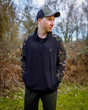 Huvtröja Fox Huvtröja LW Black/Camo Qtr Zip - L - 13