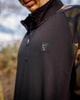 Horgászpulóver Fox Horgászpulóver LW Black/Camo Qtr Zip - XL - 10