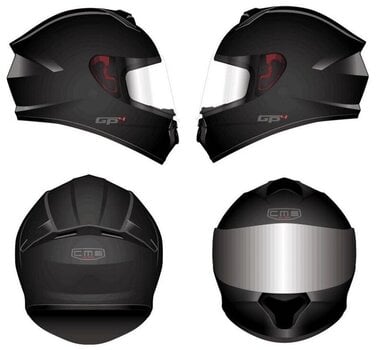 Helm CMS GP4 Plain ECE 22.06 Black Matt XL Helm - 2