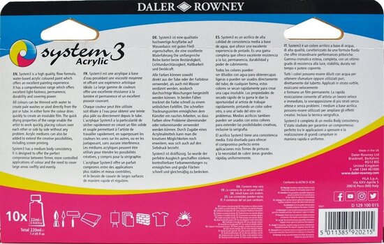 Акрилна боя Daler Rowney System3 Комплект акрилни бои 10 x 22 ml - 2