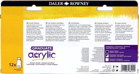 Farba akrylowa Daler Rowney Graduate Zestaw farb akrylowych 12 x 22 ml - 2