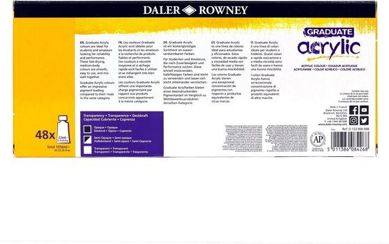 Culoare acrilică Daler Rowney Graduate Set de vopsele acrilice 48 x 22 ml - 2