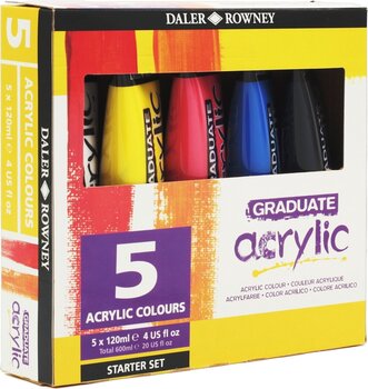 Culoare acrilică Daler Rowney Graduate Set de vopsele acrilice 5 x 120 ml - 3