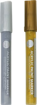 Caneta de feltro Daler Rowney Simply Acrylic Marker Conjunto de marcadores em acrílico Gold and Silver 2 x 5,3 ml - 6