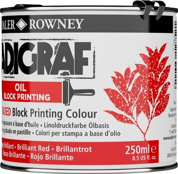 Färg för linoleumsnitt Daler Rowney Adigraf Block Printing Oil Färg för linoleumsnitt Brilliant Red 250 ml - 8