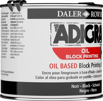 Боя за линогравюра Daler Rowney Adigraf Block Printing Oil Боя за линогравюра Black 250 ml - 2
