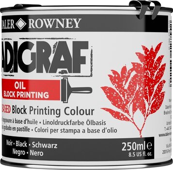 Färg för linoleumsnitt Daler Rowney Adigraf Block Printing Oil Färg för linoleumsnitt Black 250 ml - 8