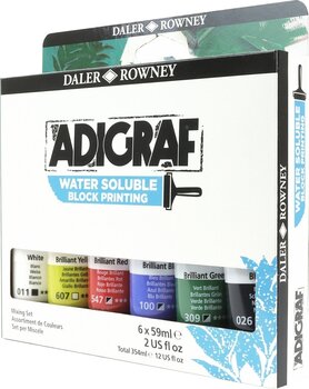 Paint For Linocut Daler Rowney Adigraf Block Printing Water Soluble Colour Paint For Linocut 6 x 59 ml - 3