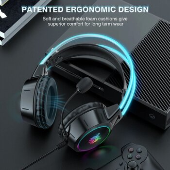 слушалки за компютър Onikuma X15 PRO Double-Head Beam RGB Wired Gaming Headset Black - 5