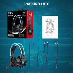 PC slúchadlá Onikuma X15 PRO Double-Head Beam RGB Wired Gaming Headset Čierna PC slúchadlá - 7