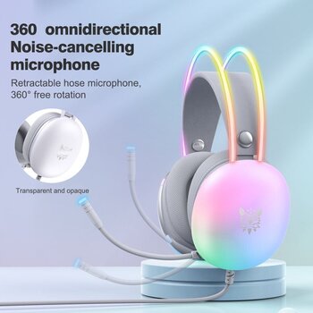 Pc-hoofdtelefoon Onikuma X25 Full Illuminated RGB Wired Gaming Headset Grijs-Multi Pc-hoofdtelefoon - 4