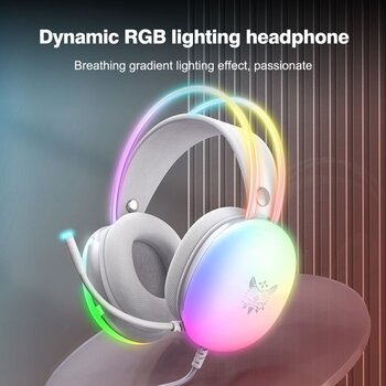 слушалки за компютър Onikuma X25 Full Illuminated RGB Wired Gaming Headset - 6