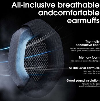 PC-kuulokkeet Onikuma X27 RGB Ergonomic Wired Gaming Headset Noise Canceling Mic Musta PC-kuulokkeet - 5