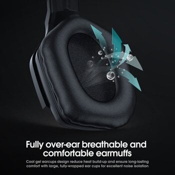 Pc-hoofdtelefoon Onikuma B60 LED Wireless Bluetooth Gaming Headset Zwart Pc-hoofdtelefoon - 4