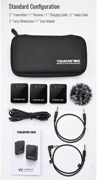 Wireless Audio System for Camera Takstar V1 Dual Wireless Video Microphone - 5