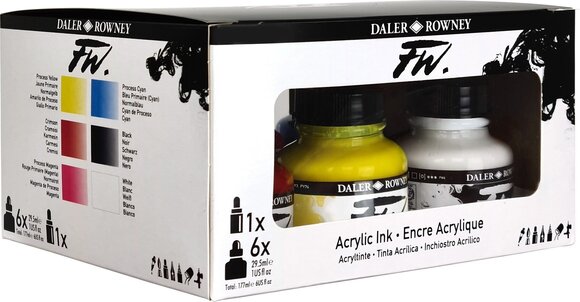 Tinta Daler Rowney FW Cardboard Box Starter Set Akril tinta készlet 6 x 29,5 ml - 3