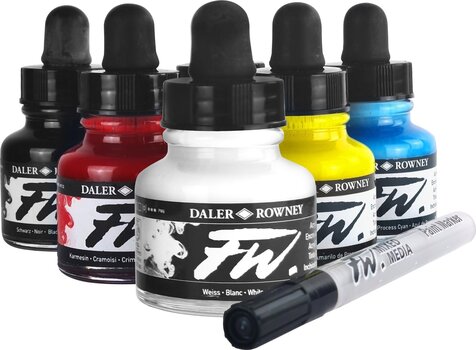 Tinte Daler Rowney FW Cardboard Box Starter Set Set Acrylfarben 6 x 29,5 ml - 5
