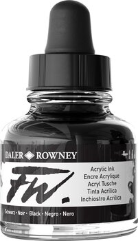 Blæk Daler Rowney FW Akryl blæk Black 29,5 ml 1 stk. - 2