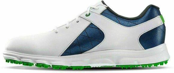 Calçado de golfe júnior Footjoy Pro SL Junior Golf Shoes White/Blue US 2 - 3
