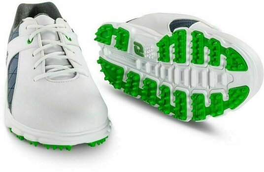 Calzado de golf junior Footjoy Pro SL Junior Golf Shoes White/Blue US 2 - 4