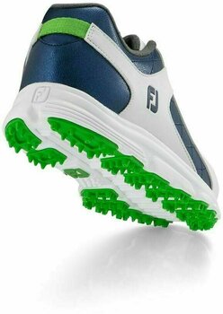 Calzado de golf junior Footjoy Pro SL Junior Golf Shoes White/Blue US 2 - 6