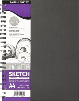 Blok za skiciranje Daler Rowney Simply Sketch Book  Simply A4 100 g Black Blok za skiciranje - 2