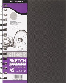 Blok za skiciranje Daler Rowney Simply Sketch Book Simply A5 100 g Black Blok za skiciranje - 2