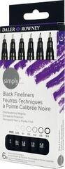 Marker
 Daler Rowney Simply Synthetic Fine Tip Cardboard Box Cartuccia d'inchiostro Black 6 pezzi - 2