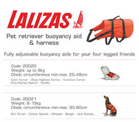 Jopiči za pse in druge živali Lalizas Pet Buoyancy Aid & Harness Orange - 1