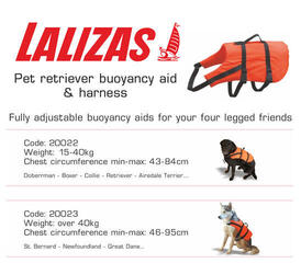 Jopiči za pse in druge živali Lalizas Pet Buoyancy Aid & Harness Orange - 2