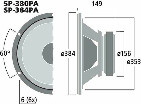 Bass Speaker / Subwoofer Monacor SP-384PA - 3