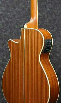 Guitare Jumbo acoustique-électrique Ibanez AEG10II Natural Browned Burst High Gloss - 2