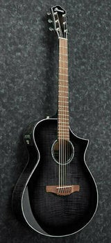 Guitare Jumbo acoustique-électrique Ibanez AEWC400-TKS Transparent Black Sunburst - 3