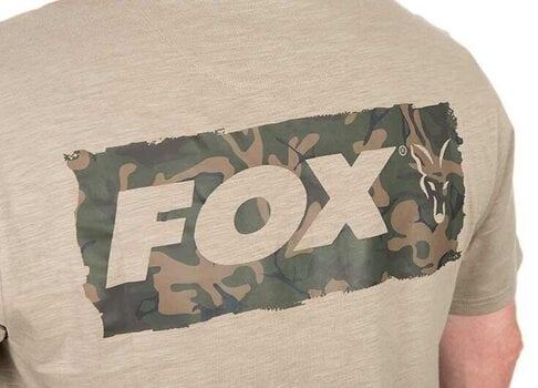 Horgászpóló Fox Horgászpóló Limited LW Khaki Large Print T-Shirt 3XL - 4