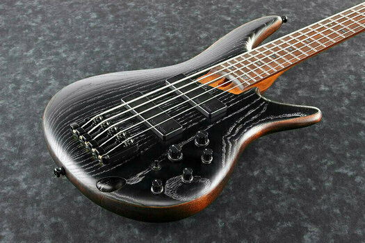 5 strunska bas kitara Ibanez SR675-SKF Silver Wave Black Flat - 2