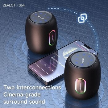 bärbar högtalare Zealot S64 Black - 6