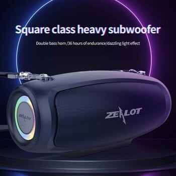 bärbar högtalare Zealot S37L Black - 4