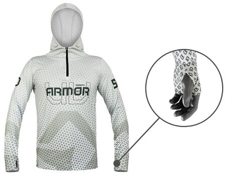Angelshirt Delphin Angelshirt Hooded Sweatshirt UV ARMOR 50+ Olive XL - 4