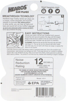 Tapones para los oídos Hearos High Fidelity for Long Term Use Small NRR 12db Blanco Tapones para los oídos - 4
