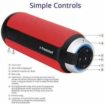 portable Speaker Tronsmart Element T6 Red - 3