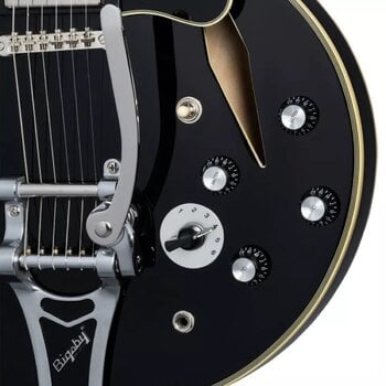 Semi-Acoustic Guitar Epiphone Shinichi Ubukata ES-355 Custom Bigsby Ebony Semi-Acoustic Guitar - 4