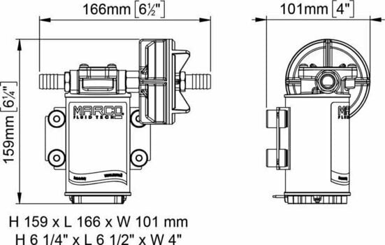 Druckwasserpumpe Marco UP3-P PTFE Gear pump 15 l/min 24V - 2
