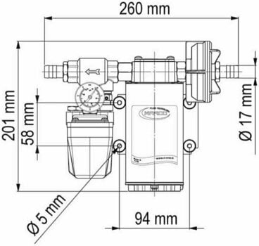 Marine Water Pump Marco UP6/A Water pressure system 26 l/min - 12V - 2