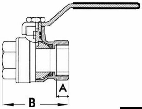 Vodní ventil, nalévací hrdlo Osculati Ball Valve Nickel Plated Brass 3/8'' - 2