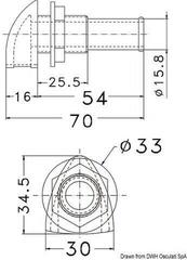 Watertank voor boten / Accessoires Osculati Vent 34, mm Watertank voor boten / Accessoires - 1