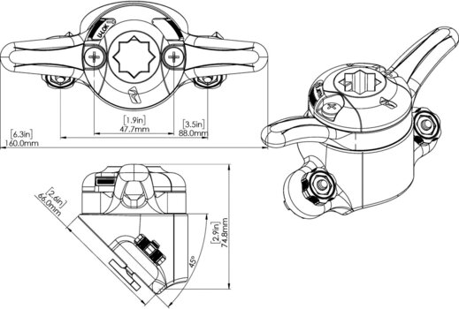 Suporte de cana de pesca para barco Railblaza TracLoader 45 CleatPort Suporte de cana de pesca para barco - 6