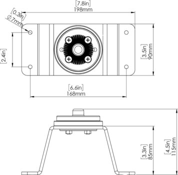 Soporte para caña de pescar en barco Railblaza HEXX Riser Plate Soporte para caña de pescar en barco - 5