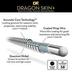 Saiten für E-Gitarre DR Strings Dragon Skin+ Coated Light to Medium 9-46 Saiten für E-Gitarre - 3