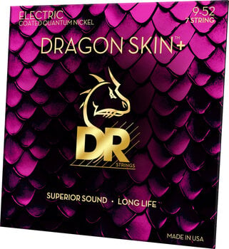 Snaren voor elektrische gitaar DR Strings Dragon Skin+ Coated 7 string Light 9-52 Snaren voor elektrische gitaar - 2